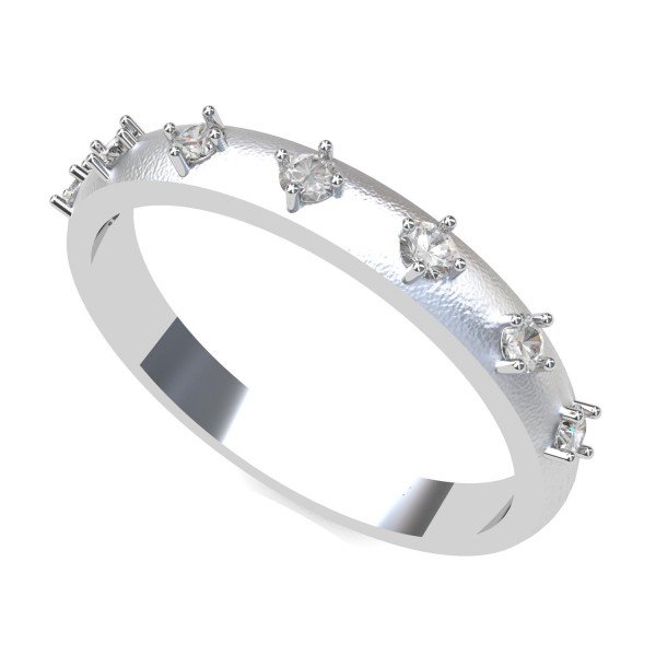 White Gold American Diamond Band Ring White Gold American Diamond Band Ring