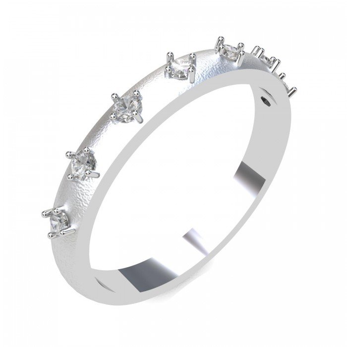 White Gold American Diamond Band Ring