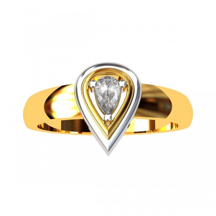 Pear American Diamond Solitaire Ring