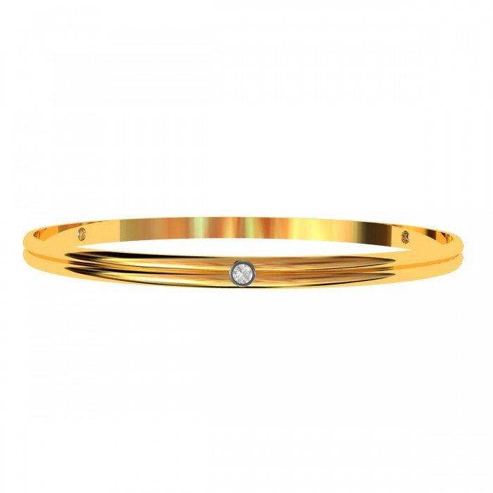 Three Stone Gold Bangle