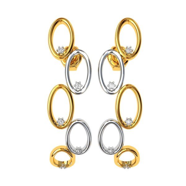 Designer Gold American Diamond Hoop Earring Designer Gold American Diamond Hoop Earring