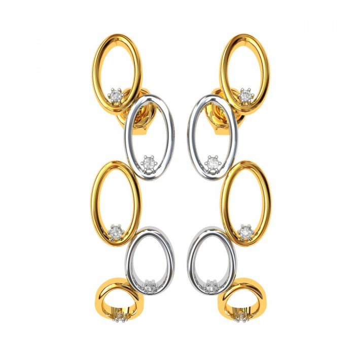 Designer Gold American Diamond Hoop Earring