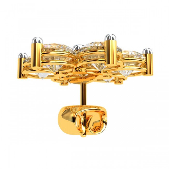 Cluster American Diamond Gold Earring