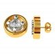 Gold Solitaire Stud Earring