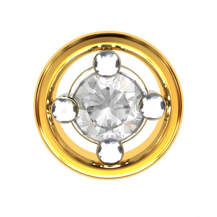 Gold Solitaire Stud Earring