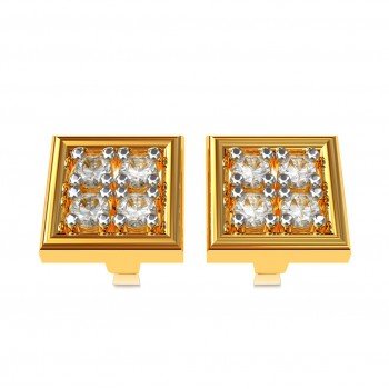 Four American Diamond Gold Stud Earring