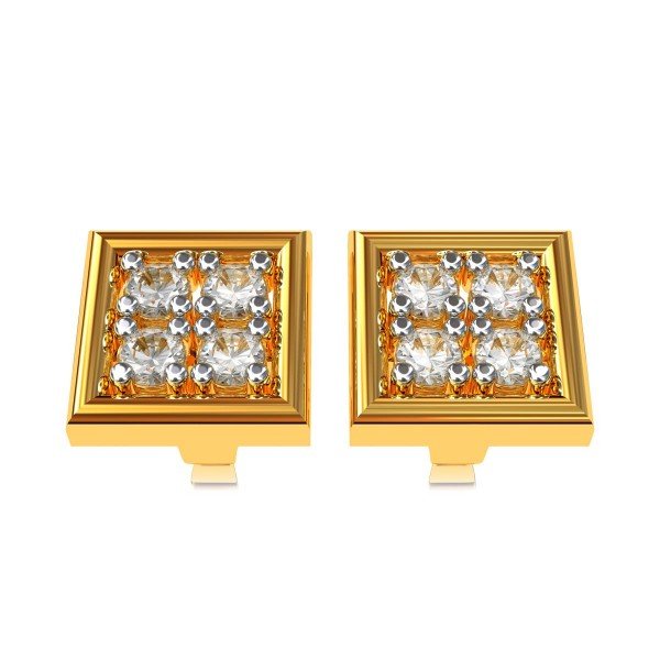 Four American Diamond Gold Stud Earring Four American Diamond Gold Stud Earring