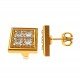 Four American Diamond Gold Stud Earring