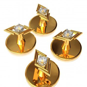 American Diamond Gold Buttons