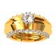 Gold Band Solitaire Engagement Rings