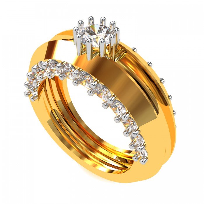 Gold Band Solitaire Engagement Rings