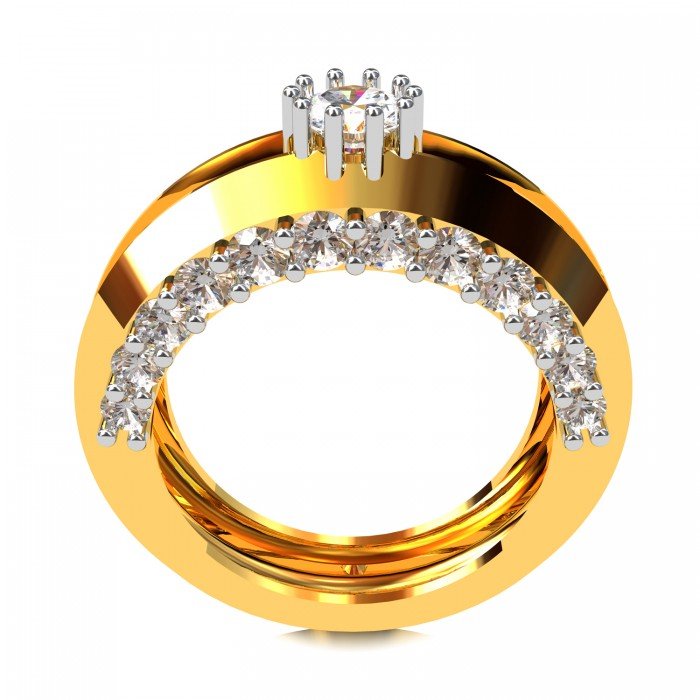 Gold Band Solitaire Engagement Rings