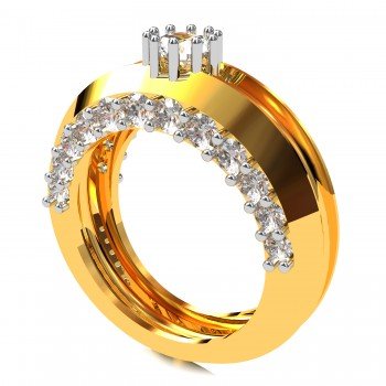 Gold Band Solitaire Engagement Rings