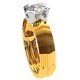 Gold Band Solitaire Engagement Ring