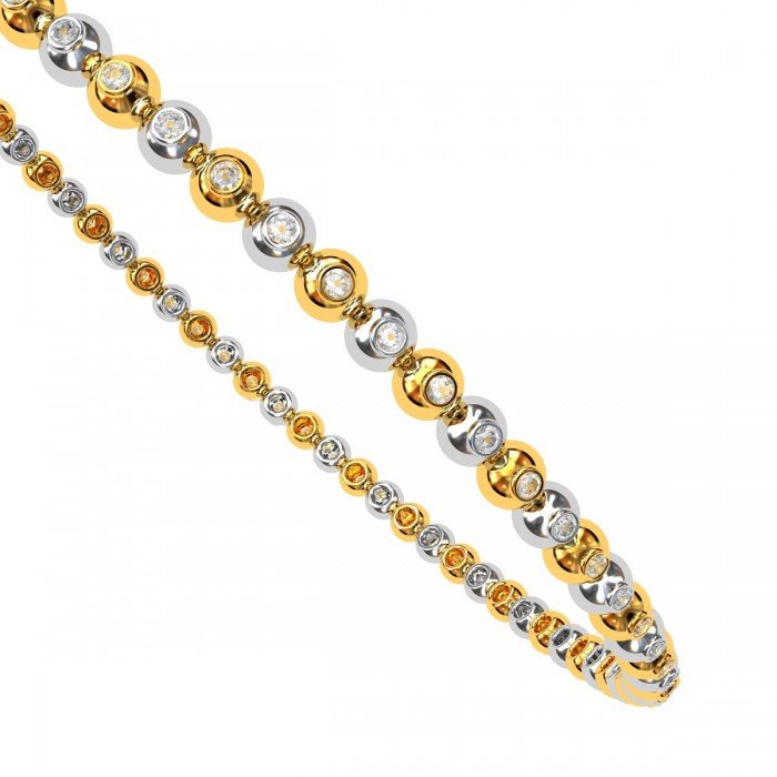 Gold Diamond Ball Bangle