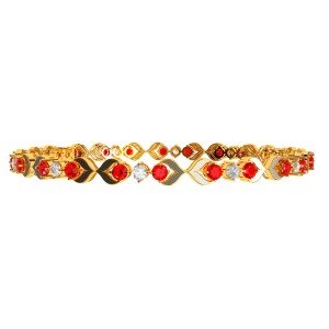 Ruby American Diamond Leaves Bangle