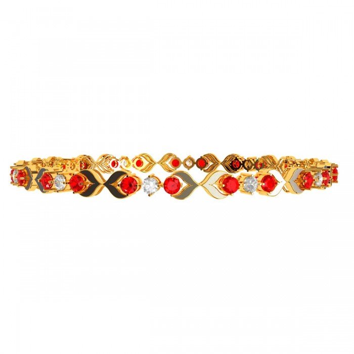 Ruby American Diamond Leaves Bangle