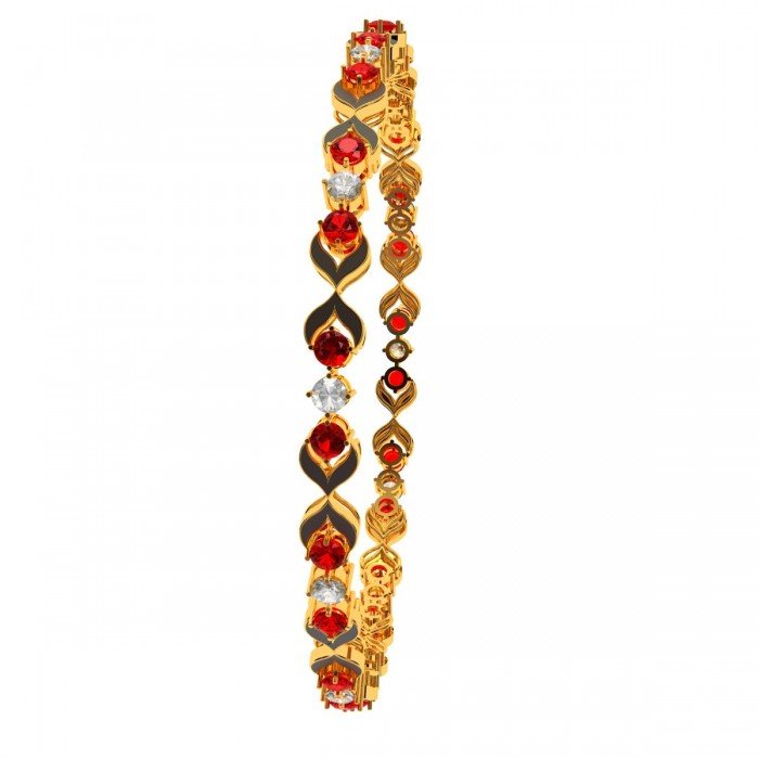 Ruby American Diamond Leaves Bangle