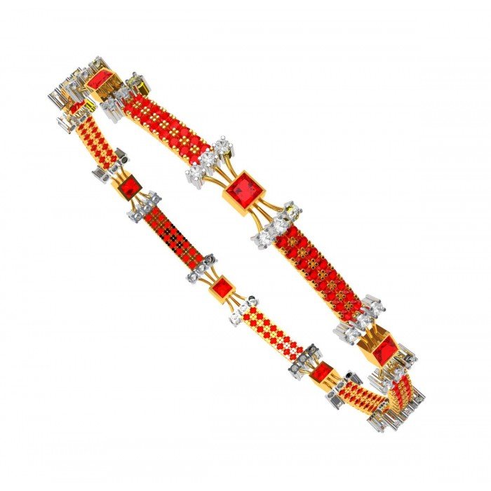 Ruby CZ Diamond Fashionable Bangle