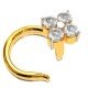 Four American Diamond Nose Pin Gold