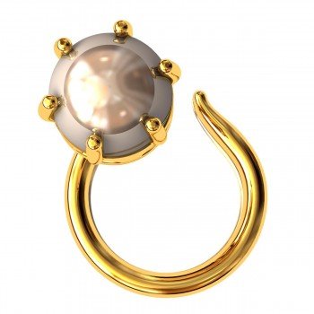 Golden Pearl Nose Pin