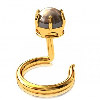 Golden Pearl Nose Pin