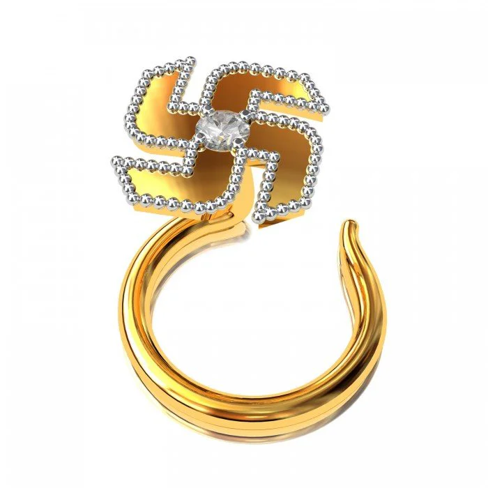 Swastik nose pin deals