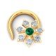 Emerald American Diamond Nose Pin