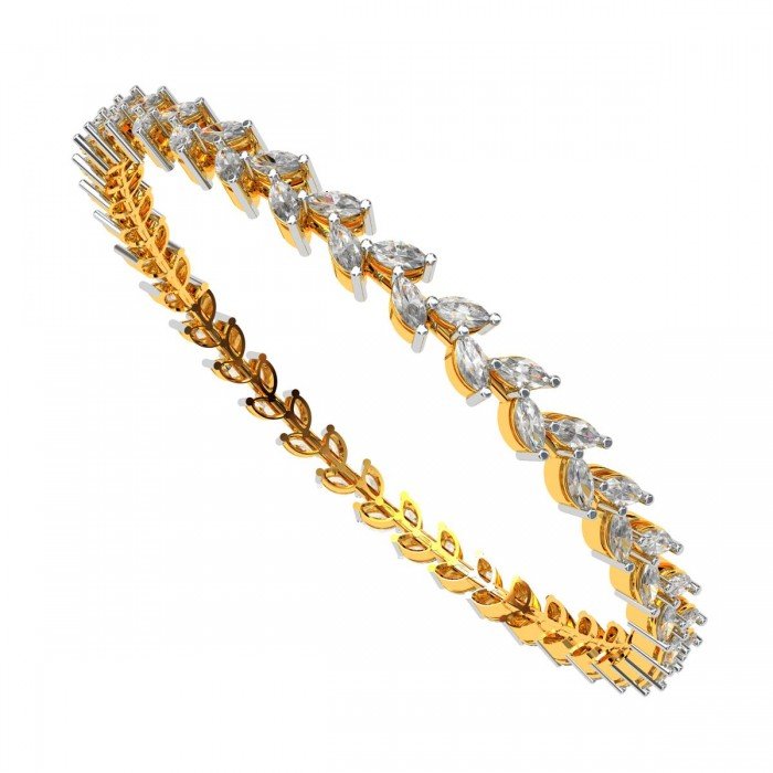 Zig Zag Diamond Marquise Bangle