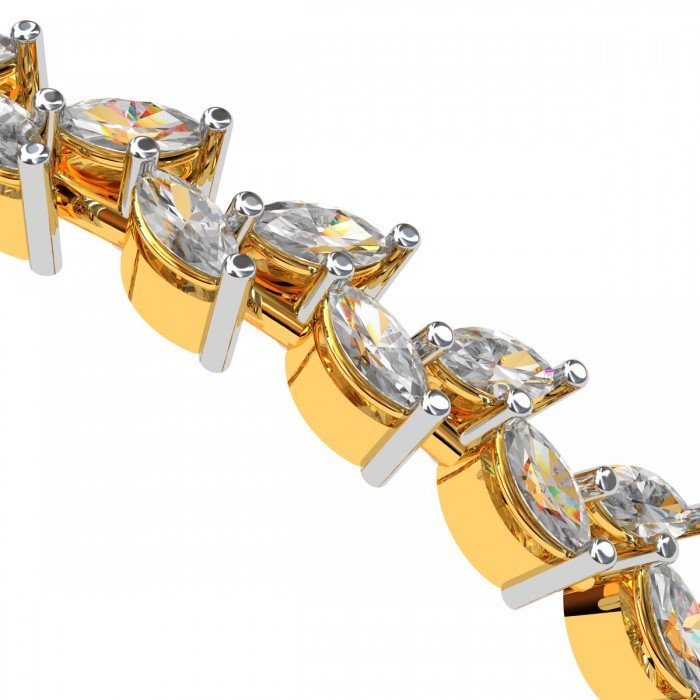 Zig Zag Diamond Marquise Bangle