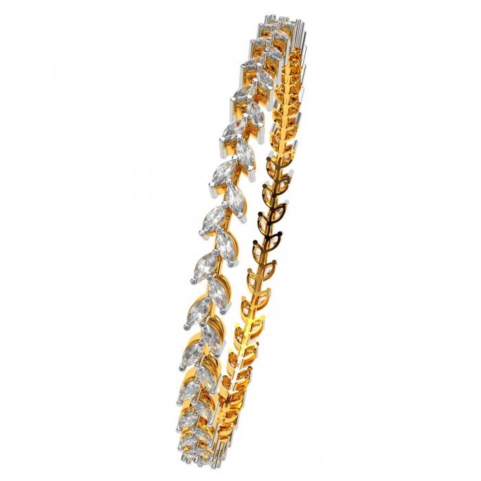 Zig Zag Diamond Marquise Bangle