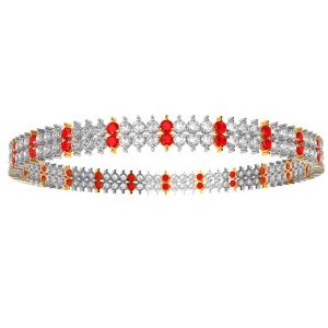 Ruby CZ Diamond Indian Bangle