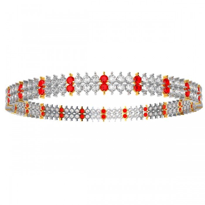 Ruby CZ Diamond Indian Bangle