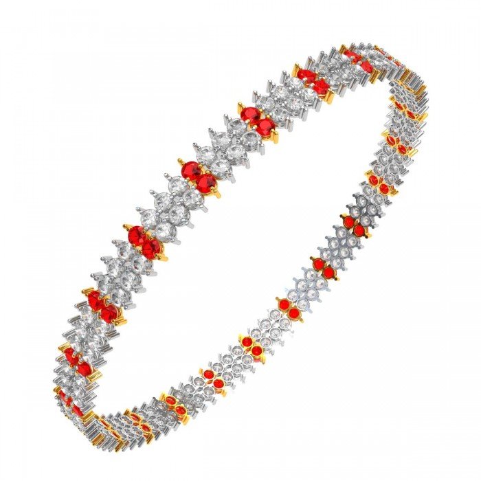 Ruby CZ Diamond Indian Bangle