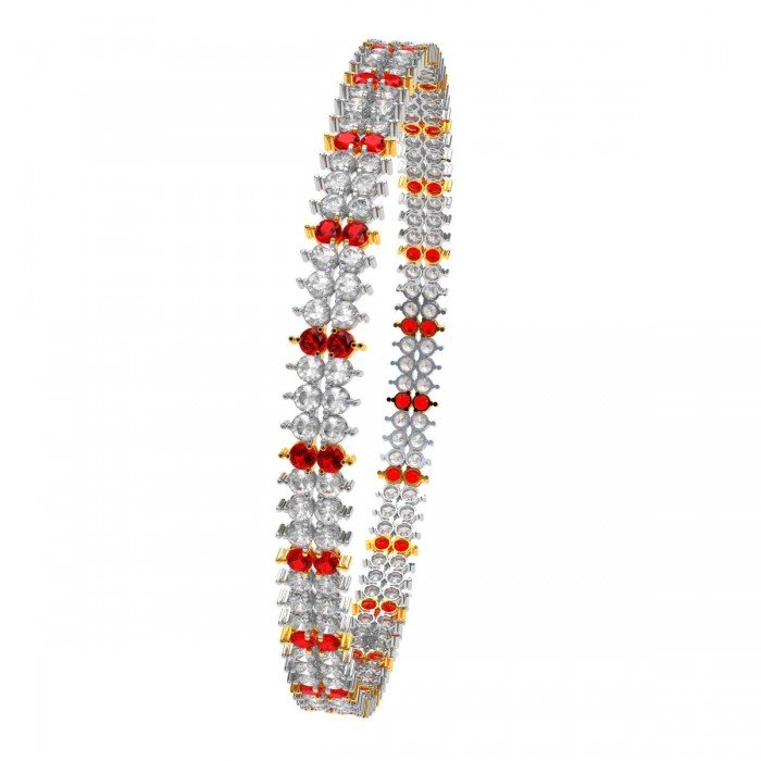 Ruby CZ Diamond Indian Bangle