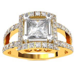 Princess American Diamond Solitaire Ring