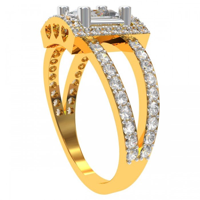 Princess American Diamond Solitaire Ring