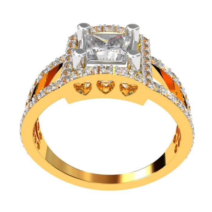 Princess American Diamond Solitaire Ring