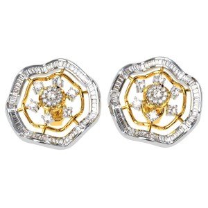 Baguette Cut American Diamond Stud Earring