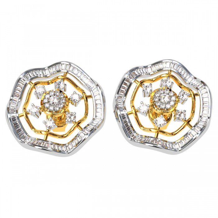 Baguette Cut American Diamond Stud Earring