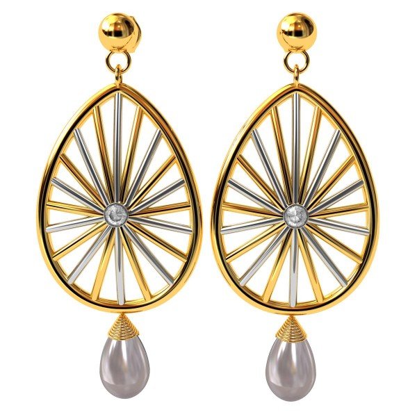 American Diamond Pearl Drop Earring American Diamond Pearl Drop Earring
