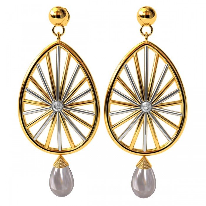 American Diamond Pearl Drop Earring