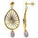 American Diamond Pearl Drop Earring