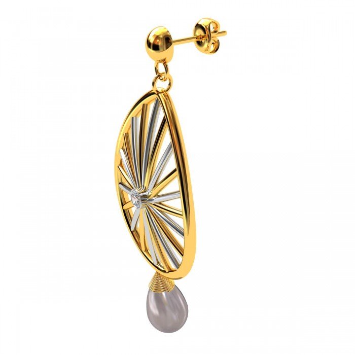 American Diamond Pearl Drop Earring