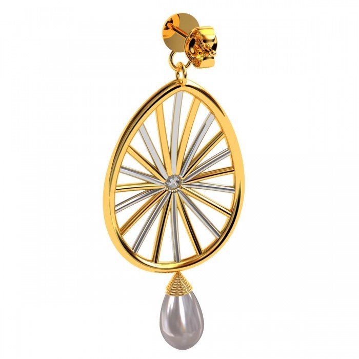 American Diamond Pearl Drop Earring