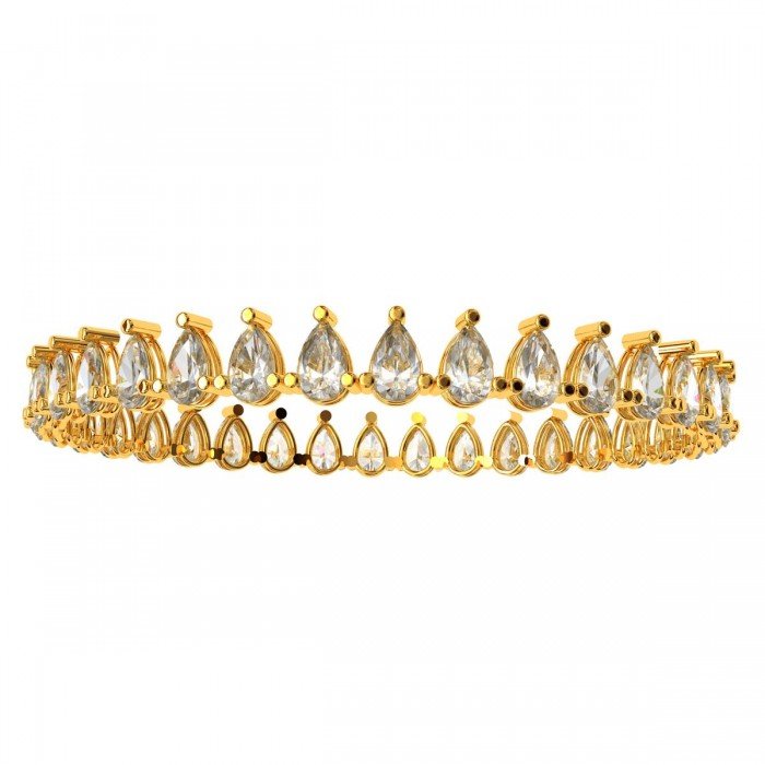 Artificial Diamond Pear Solitaire Bangle