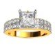 Princess American Diamond Solitaire Wedding Band