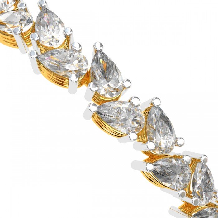 Zig Zag Diamond Pear Bangle