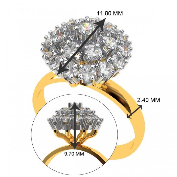 American Diamond Cluster Cocktail Rings