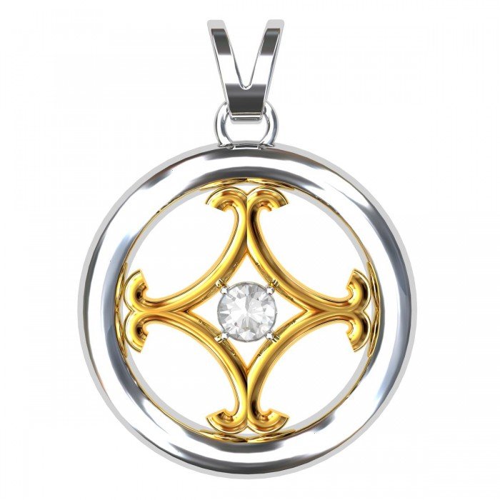 Round American Diamond Pendant